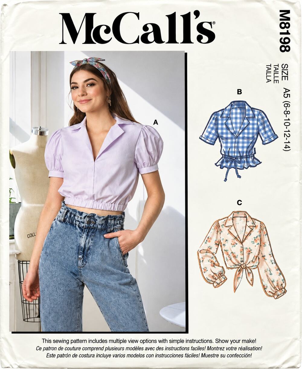 Misses Boho Tops 2021 McCalls Sewing Craft Pattern M8198 6-8-10-12-14 NEW!